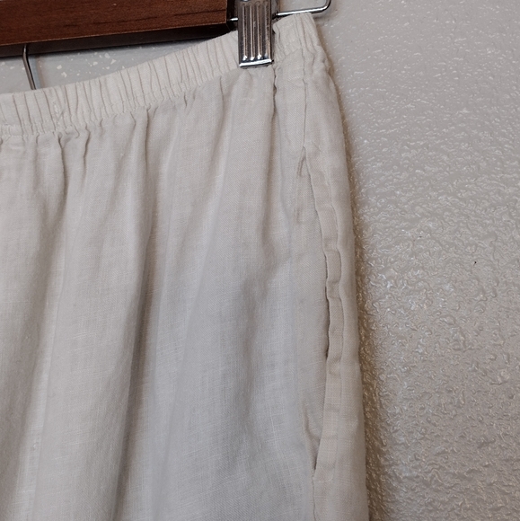 Cut Loose Linen Elastic Waist High Rise Lagenlook Minimalist Wide Leg Pants Sz S - Picture 10 of 14